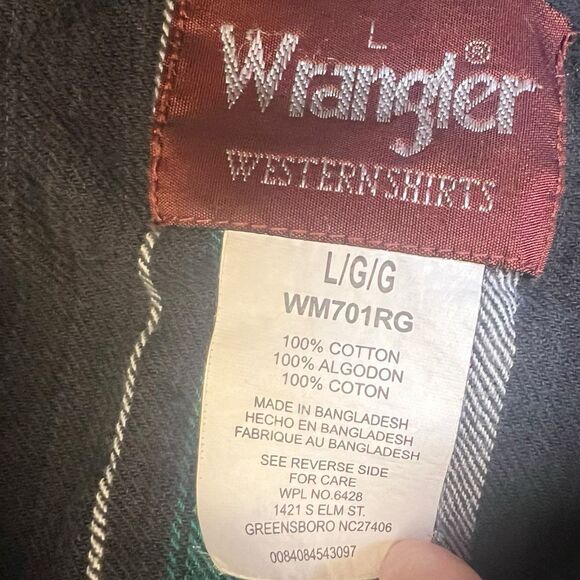 Wrangler Mens Long Sleeve Shirt LG - Picture 4 of 7